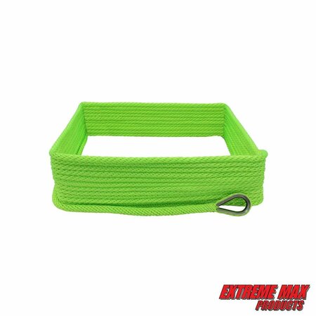 EXTREME MAX Extreme Max 3006.2639 BoatTector Solid Braid MFP Anchor Line with Thimble - 3/8" x 50', Neon Green 3006.2639